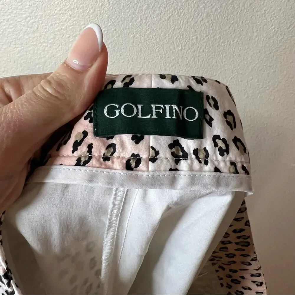 Golfino cheetah animal leopard print pleated Ed front skirt skort 12